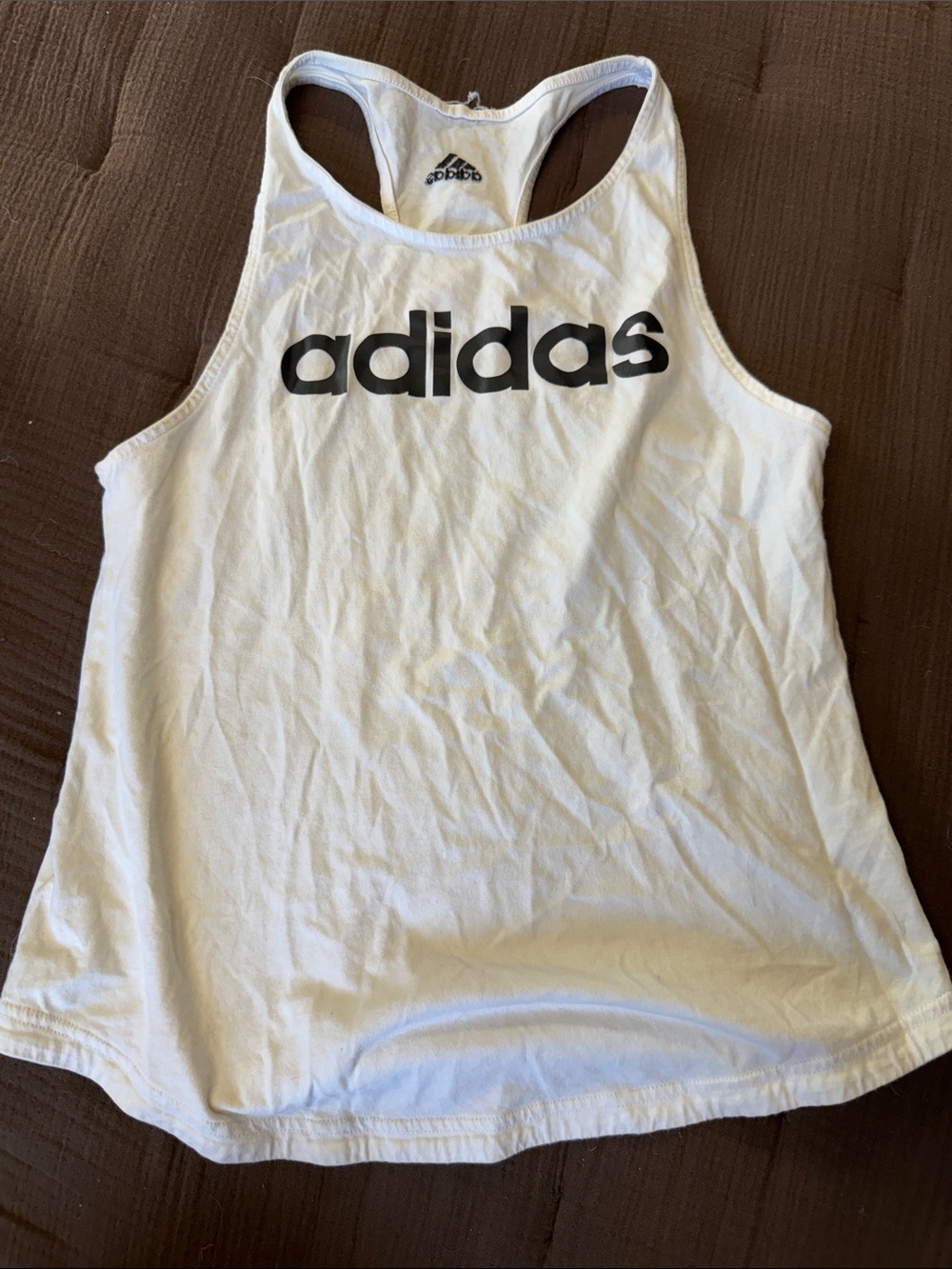 adidas White Tank Top with Black Logo